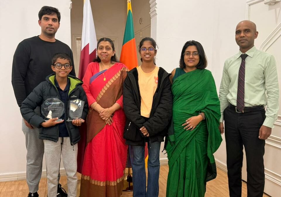 The Embassy of Sri Lanka in Doha congratulates two outstanding young Sri Lankan athletes who participated in the recent WTT Youth tournaments in Qatar